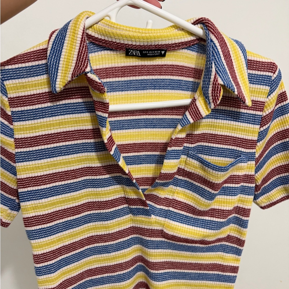 Zara Multicolor Striped Polo